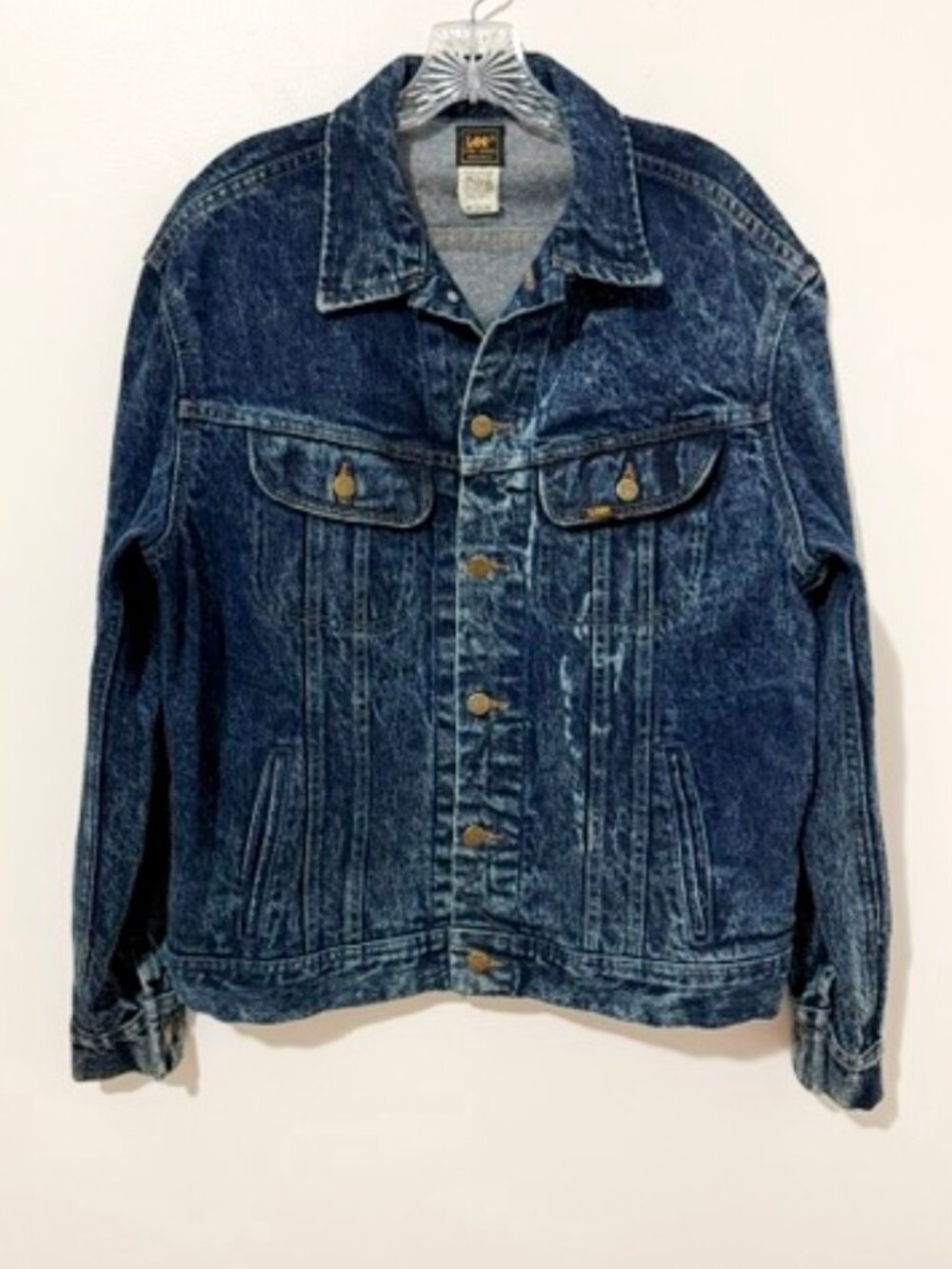 Vintage Lee Riders Acid Wash Denim Trucker Jacket Union Made 220-8548 Men’s M